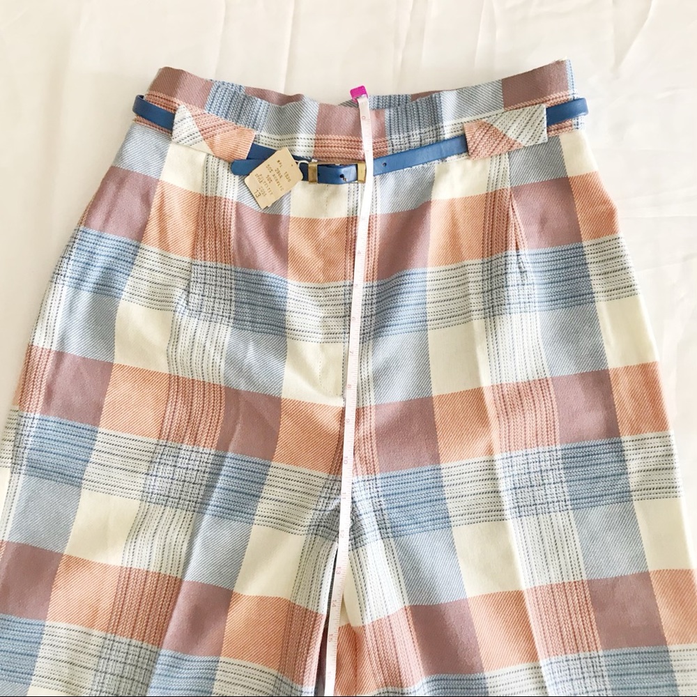 *NEW Vintage Plaid Belted Pants Size 26 - Picture 6 of 6